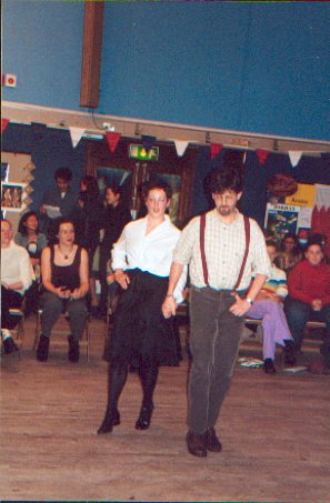 Clare and Paolo presenting an Italian folk dance