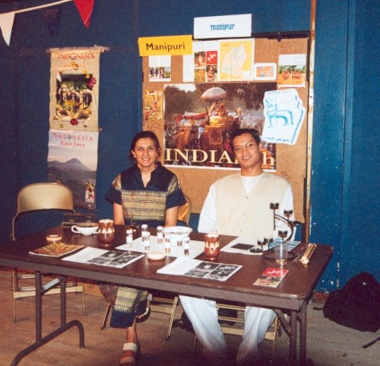 Shelina and Shachi at the Manipuri stall