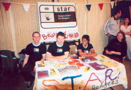 Student Action for Refugees stall